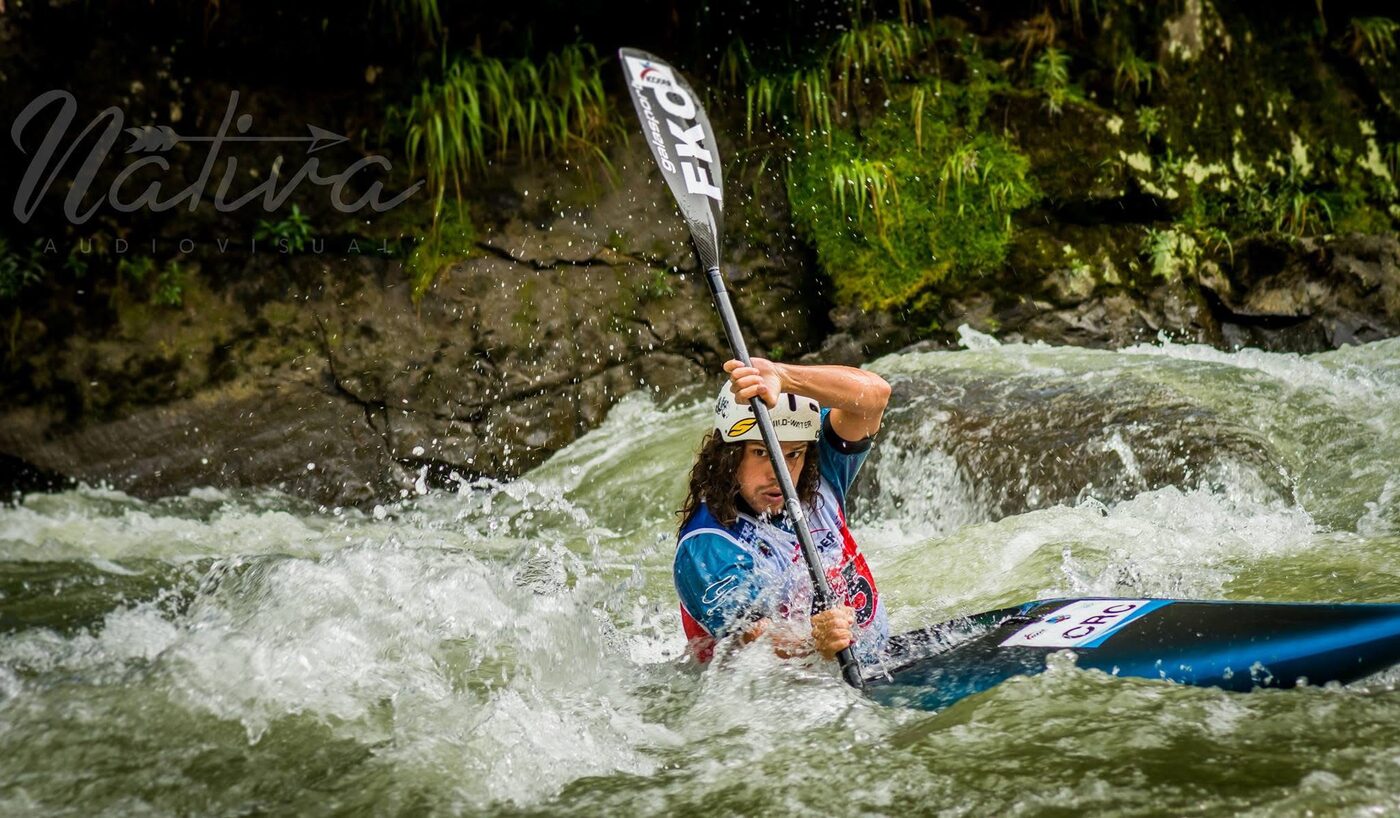 Diego racing a whitewater rapid