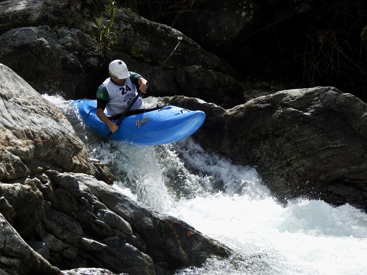 Diego dropping into a jungle creek
