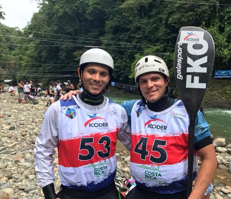 Diego with a teammate in Costa Rica colours